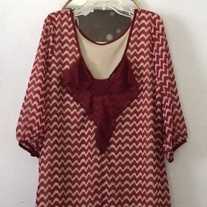 Red chevron dress